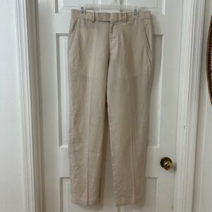 Zegna Oasi Lino Trousers Mens 46 Beige 100% Linen Slim Italy Luxury Summer Pants